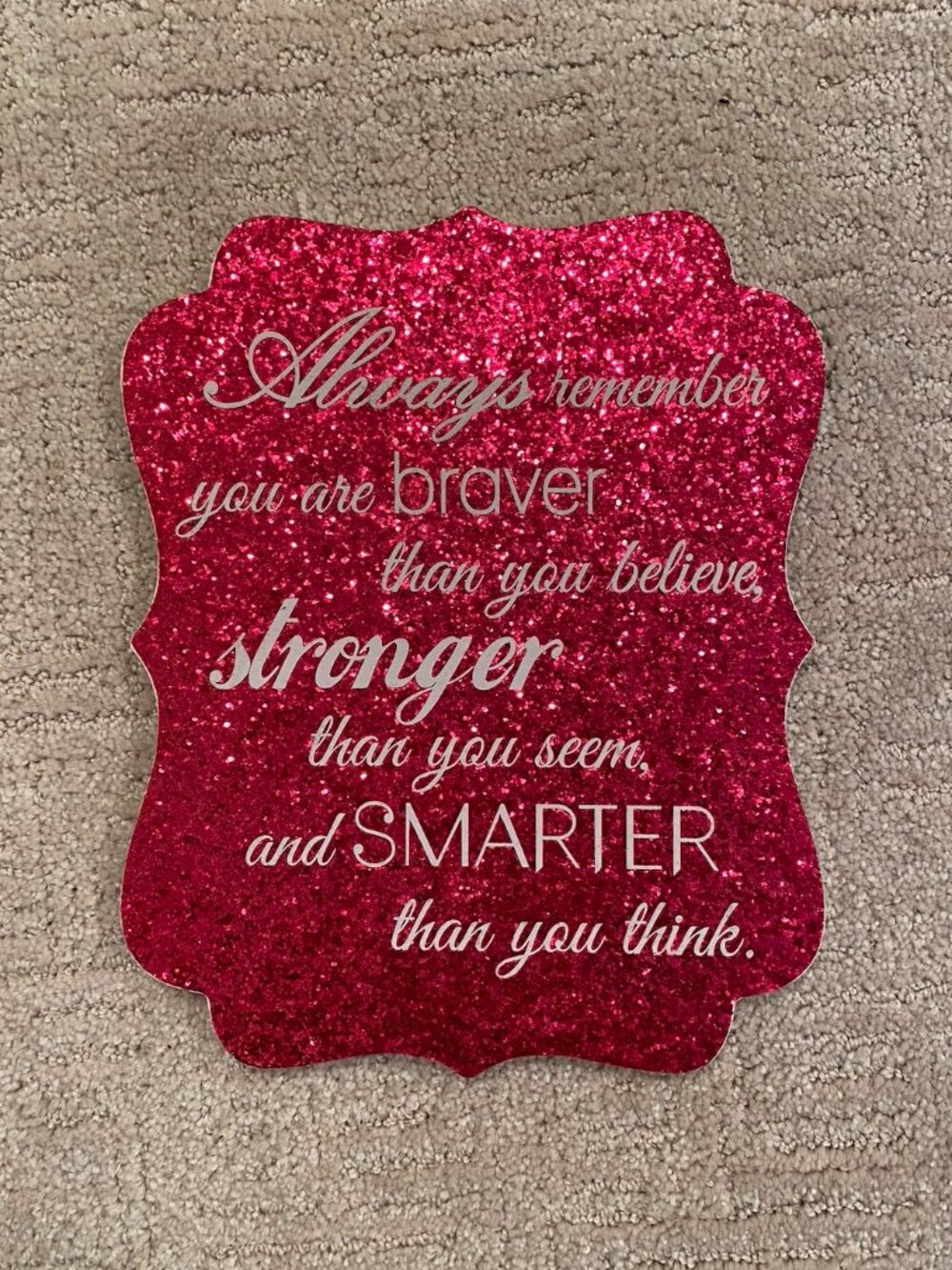 Pink Girls Inspirational Wall Mounted Quote